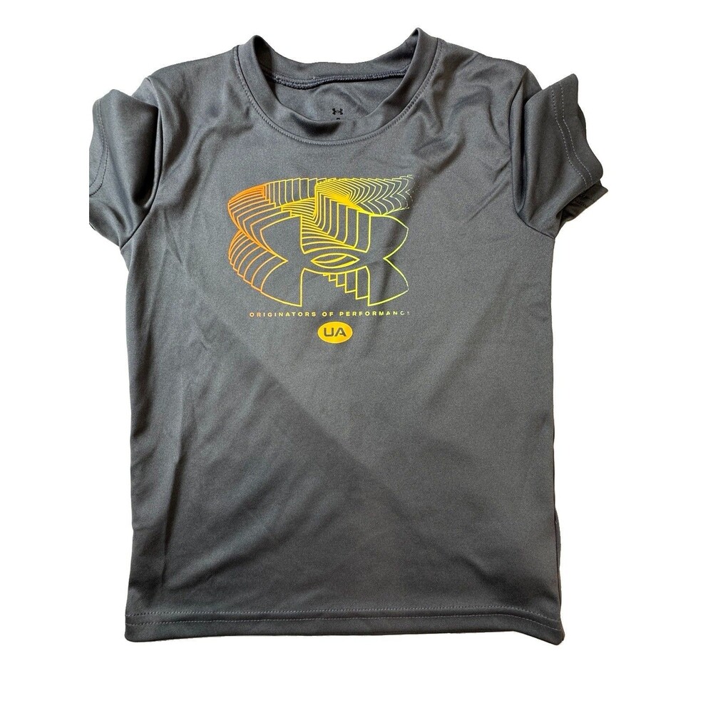 Under Armour Boys Gray Logo Short Sleeve T-Shirt Size 6 0192